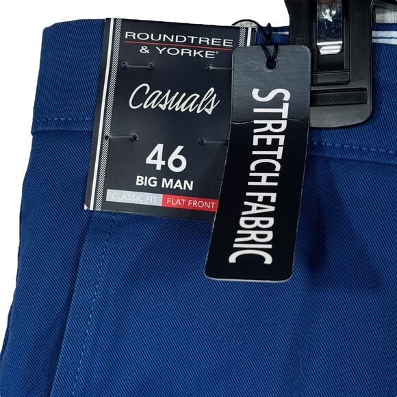 Roundtree & Yorke SZ 46 Casual Shorts Classic Fit Flat Front 9" Inseam Zip-Fly - Picture 2 of 6